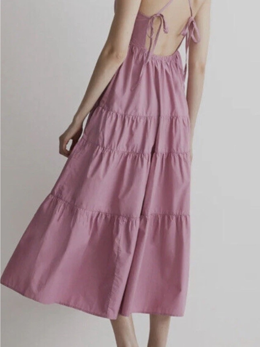 Madewell Dusty Rose Halter Tiered Maxi Dress